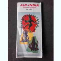 AIR INDIA INTERNATIONAL, MAI 1958, PROGRAMUL ZBORURILOR INTERNATIONALE ALE COMPANIEI AIR INDIA