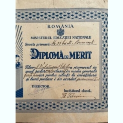 Diploma de merit Mihu Vulcanescu (1946-1947)