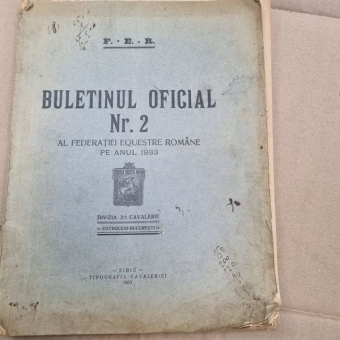 BULETINUL OFICIAL AL FEDERATIEI EQUESTRE ROMANE PE ANUL 1933, NR. 2