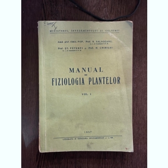 Emil Pop Manual de Fiziologia Plantelor volumul 1