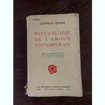 Leopold Stern Psychologie de L Amour Contemporain (1927)