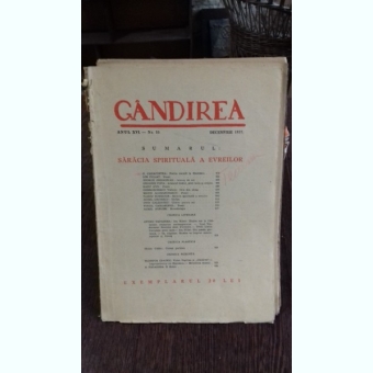 REVISTA GANDIREA NR.10/DECEMBRIE 1937