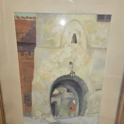 Tablou vechi Cetatea Sighisoara - (pictura)