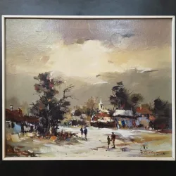 Tablou Constantin Dragan Targoviste - Sat romanesc (pictura)