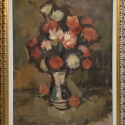 Tablou Francisc Baranyai - Flori in vas romanesc (pictura)