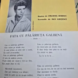 Partitura, Fata cu palariuta galbena - Emanuel Ionescu,  Dan Ghitescu