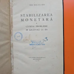 Stabilizarea monetară și câteva probleme în legătură cu ea - Ion Rălucanu