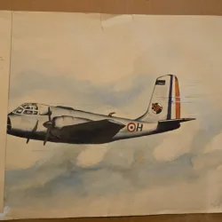 Acuarela Avion SE-117-VOLTIGEUR - Silviu Morariu