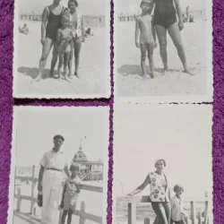 Set de 4 Fotografii, Geo Litarczek, parintele radiologiei romanesti, la Mamaia cu parintii, 1932/1933