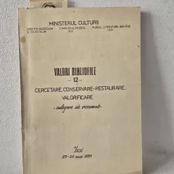 Valori Bibliofile 12 - Cercetrae. Conservare-Restaurare. Valorificare. Culegere de rezumate