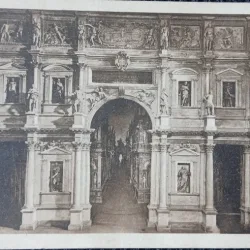 Carte postala, Vicenza, Teotro Olimpica, carte postala trimisa pictorului Aurel Bordenache, 1926