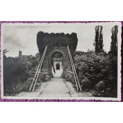 Carte postala, Craiova, Podul Suspendat din parcul Romanescu, perioada interbelica