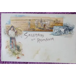 Carte postala, Salutari din Romania, perioada interbelica