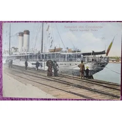 Carte postala, Constanta, Vaporul Imparatului Traian, 1914