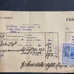 Chitanță Uzinele Comunale București – Iunie 1933 (Str. Avrig)