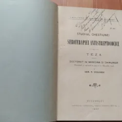 STUDIUL CHESTIUNEI SEROTERAPIEI ANTISTREPTOCOCICE - DEM. P. GRIGORIU