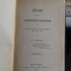 STUDIE ASUPRA CONSTITUTIUNEI ROMANILOR - G.G. MEITANI