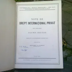NOTE DE DREPT INTERNATIONAL PRIVAT, DUPA PRELEGERILE LUI IORGU RADU
