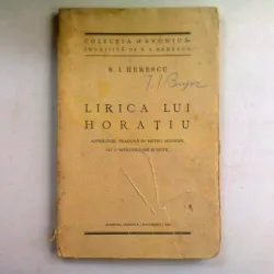 Lirica lui Horatiu , N. I. Herescu , 1929