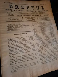 Dreptul, Revista de legislatiune, doctrina, jurisprudenta, economie politica, Anul XXXIV Nr.49 1905 - C.G.Dissescu, V.Athanasovici, Paul Negulescu, Al.Cerban, George G.Danielopolu