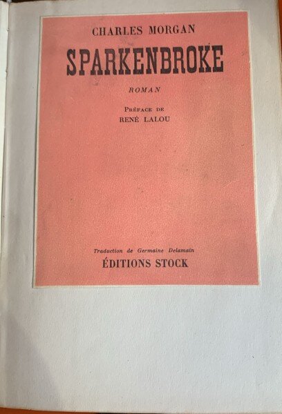 Sparkenbroke (carte in franceza) - Charles Morgan