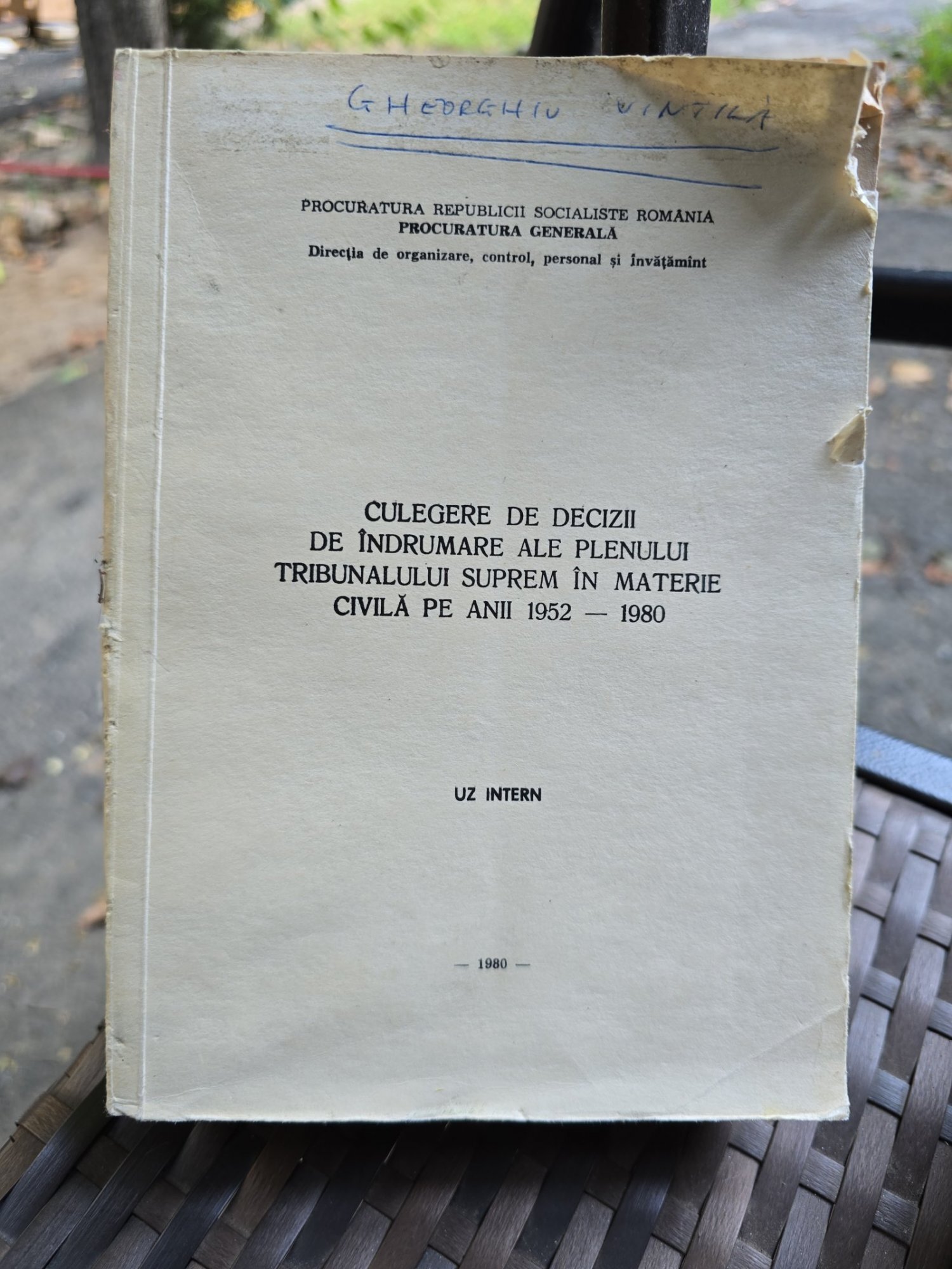 Culegere de decizii de îndrumare ale Plenului Tribunalului Suprem în materie civilă pe anii 1952 - 1980 -