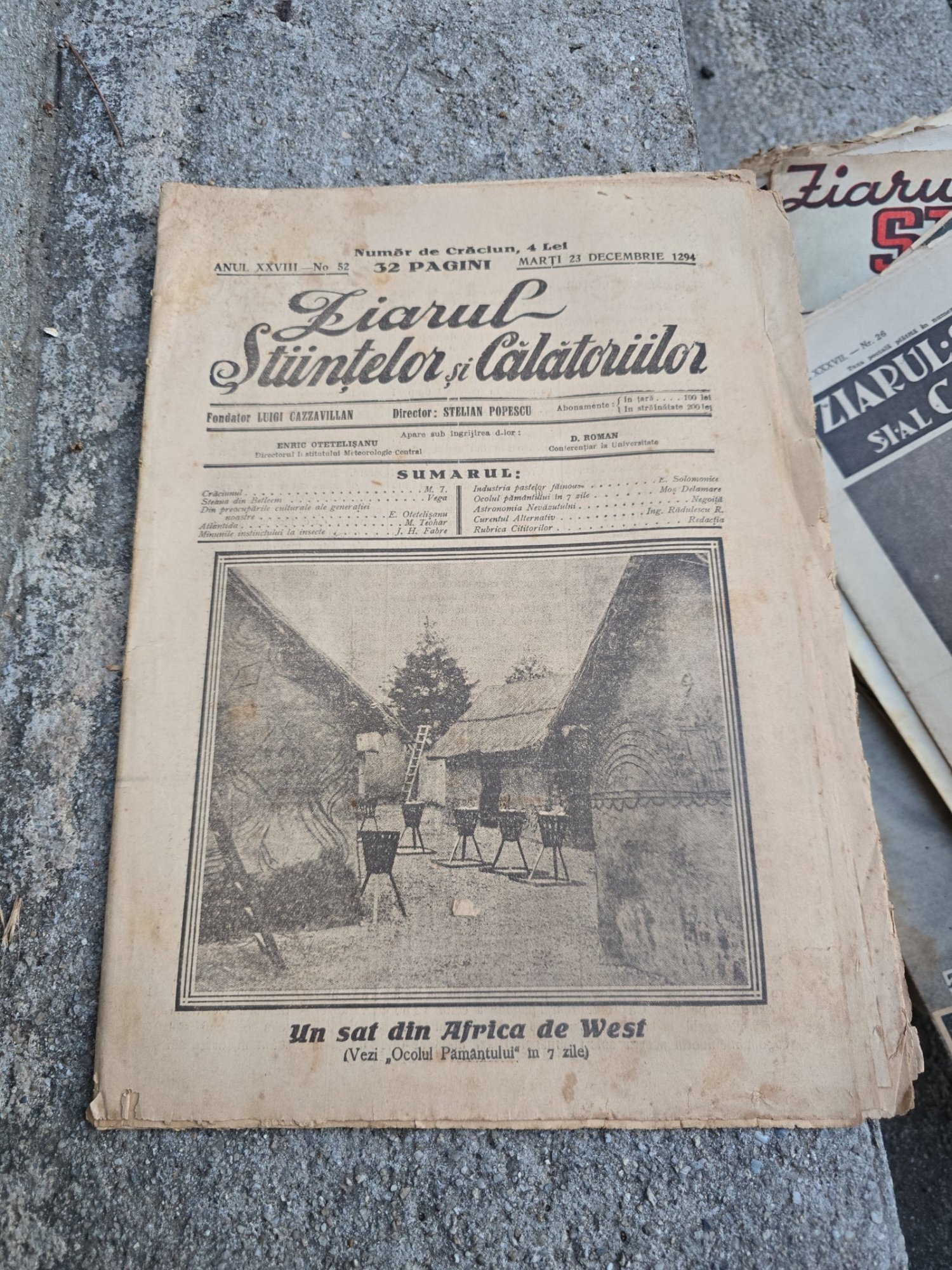 Ziarul Ştiinţelor şi Călătoriilor nr.52/1924- Luigi Cazavillian