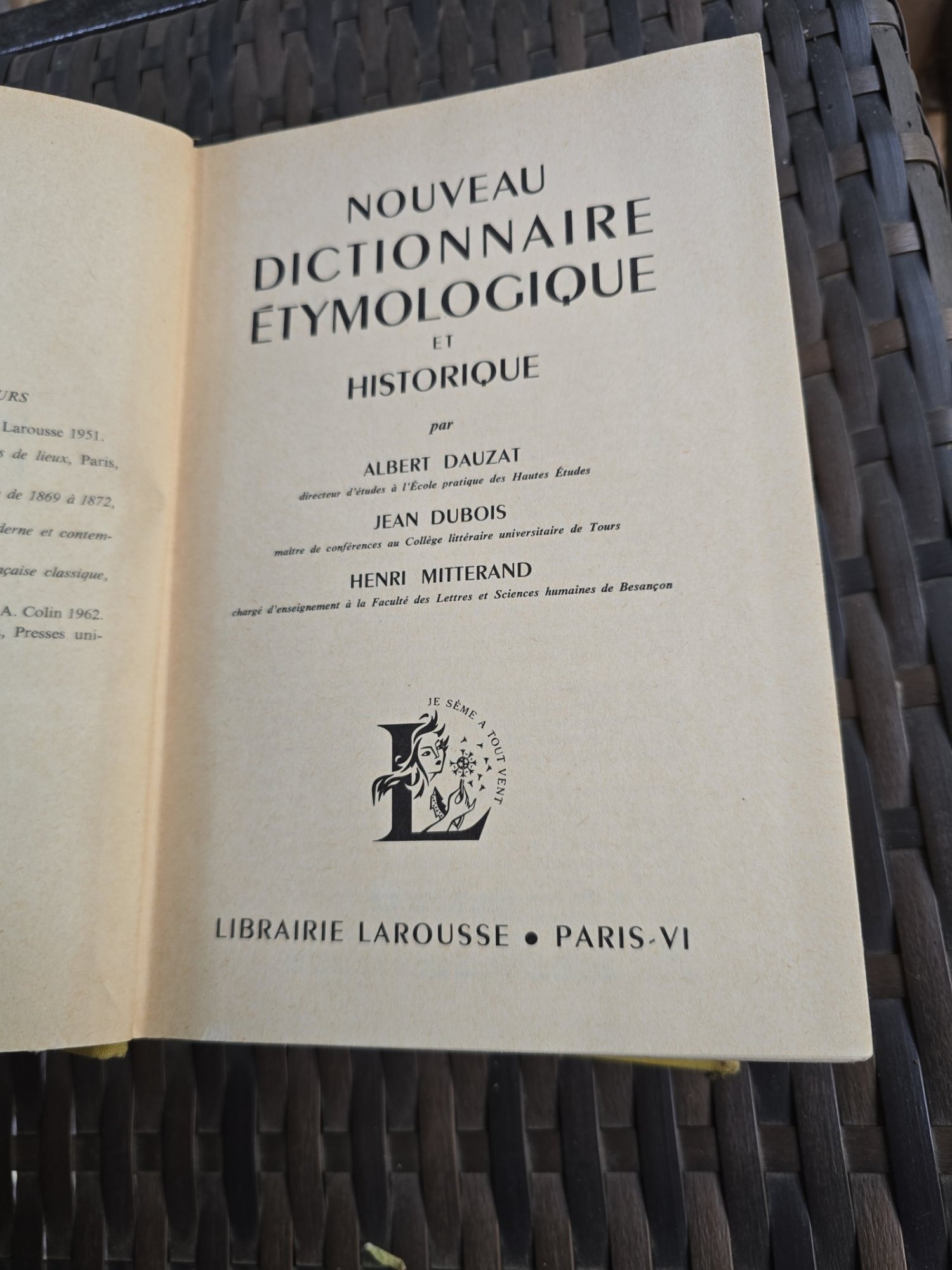 Nouveau dictionnaire étymologique et historique - Albert Dauzat, Jean Dubois, Henri Mitterand