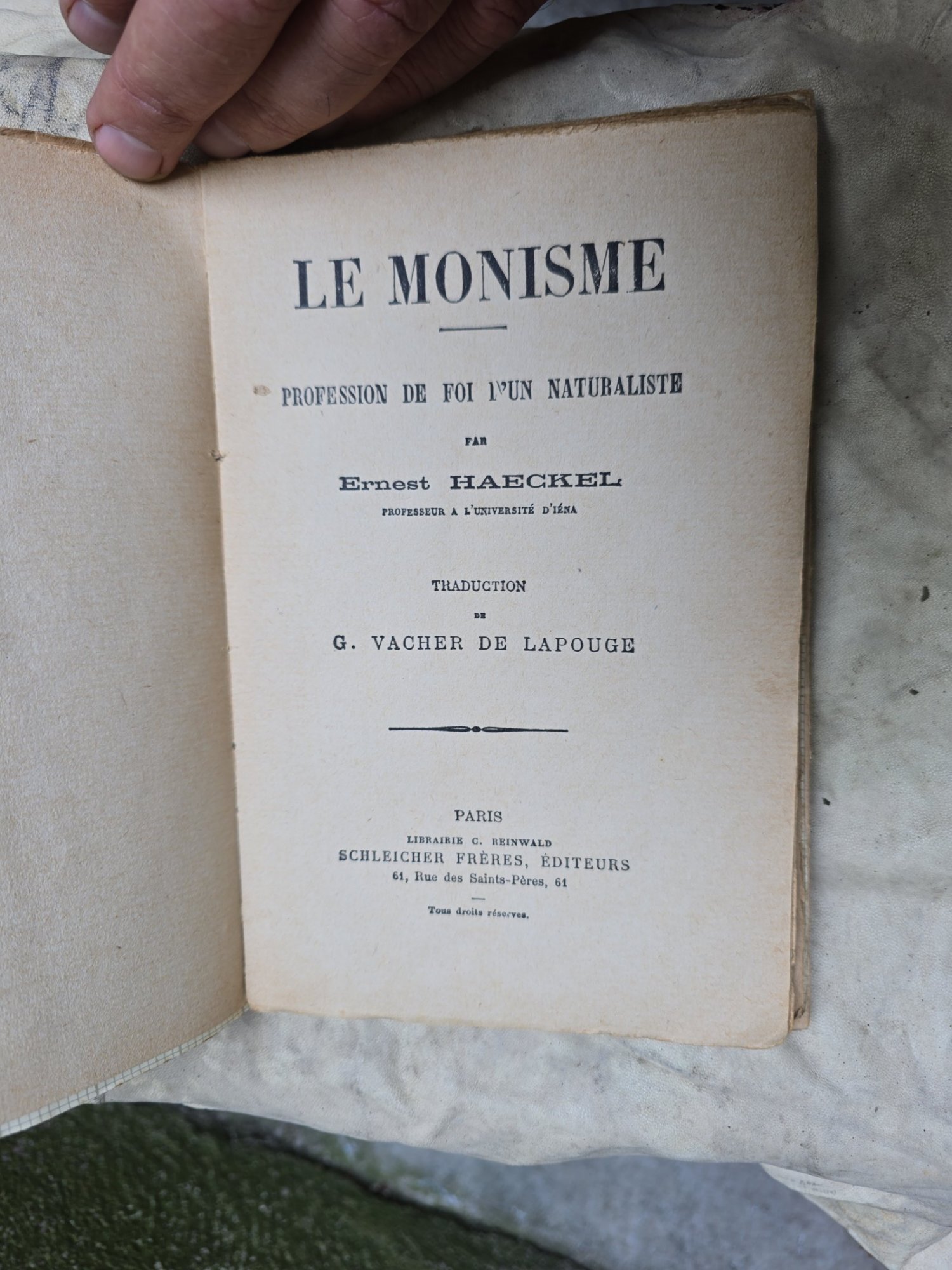 LE MONISME - Ernest Haeckel