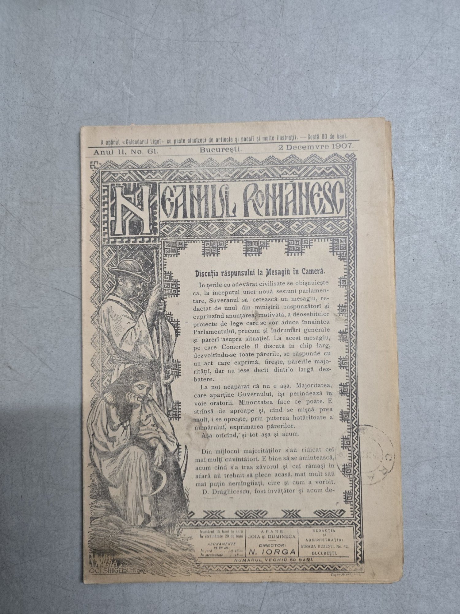 Neamul Românesc  nr. 61/2.12.1907 - N. Iorga