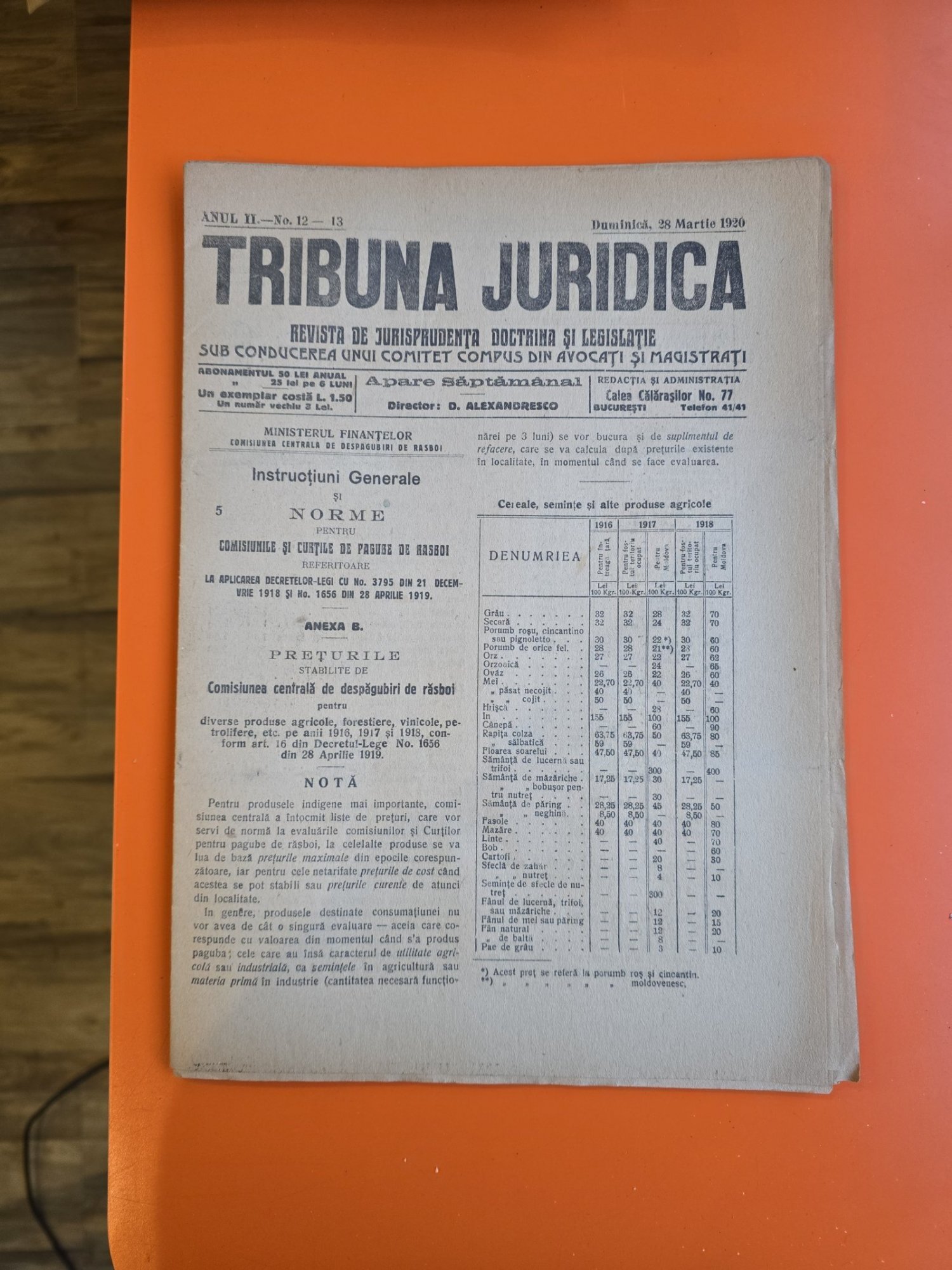 Tribuna juridica nr. 12-13/28.03.1920 -