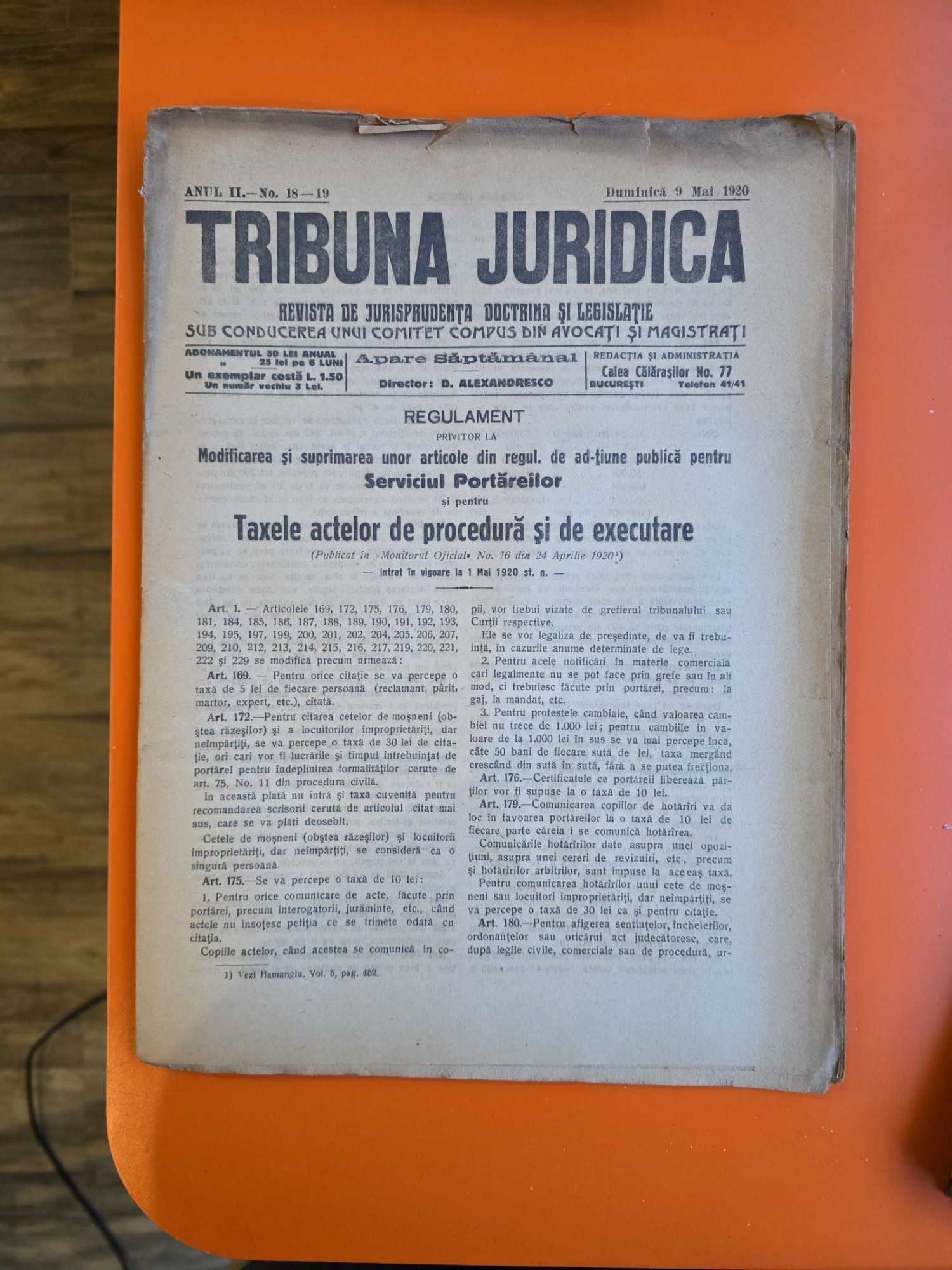 Tribuna Juridică nr. 18-19/9.05.1920 -
