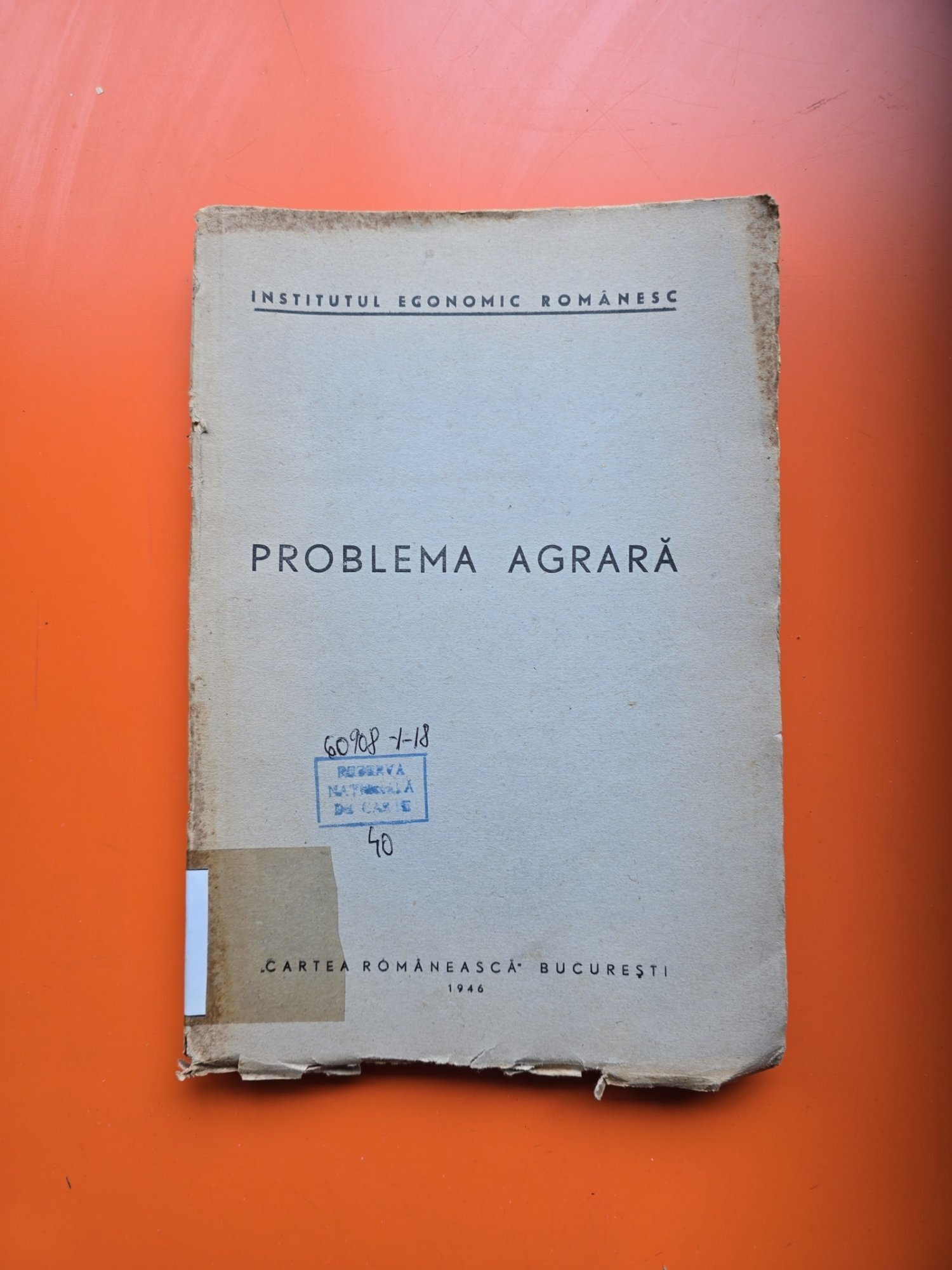 Problema agrară - Institutul Economic Românesc