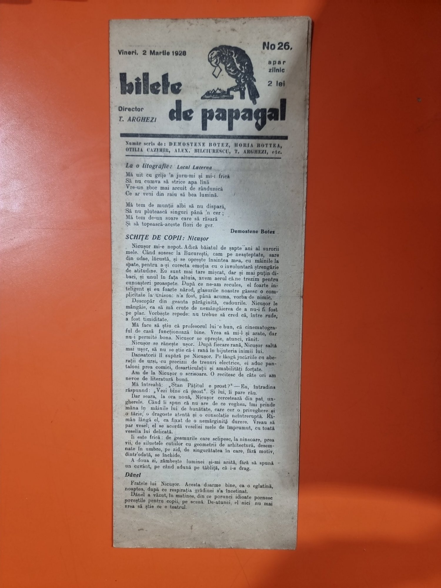 Bilete de papagal - no 26 / 2 martie 1928