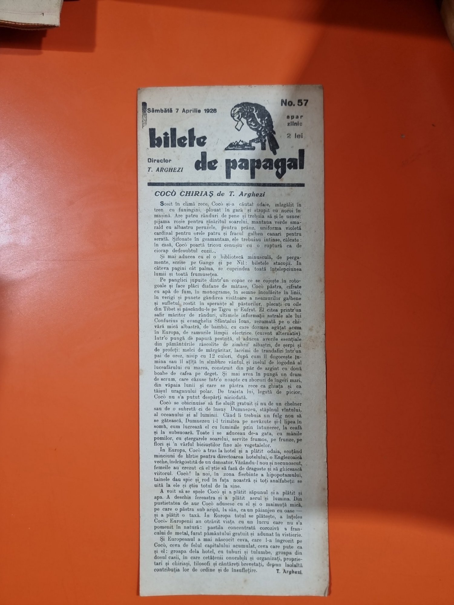 Bilete de papagal - no 57 / 7 aprilie 1928