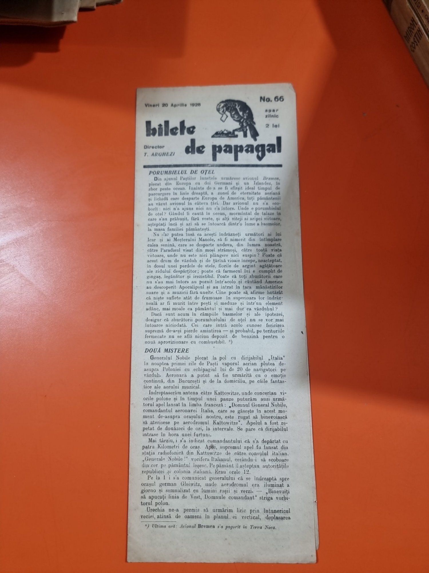 Bilete de papagal - no 66 / 20 aprilie 1928