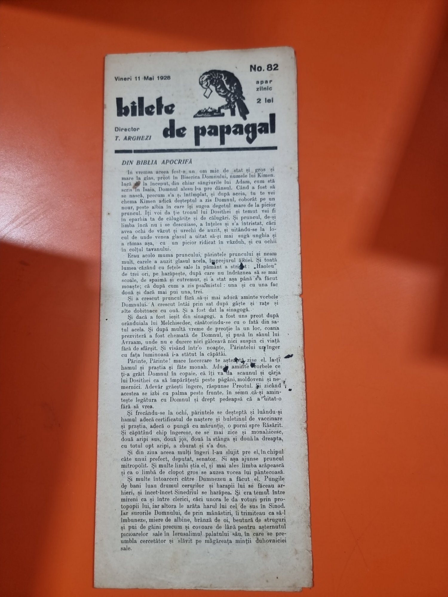 Bilete de papagal -  no 82 / 11 mai 1928