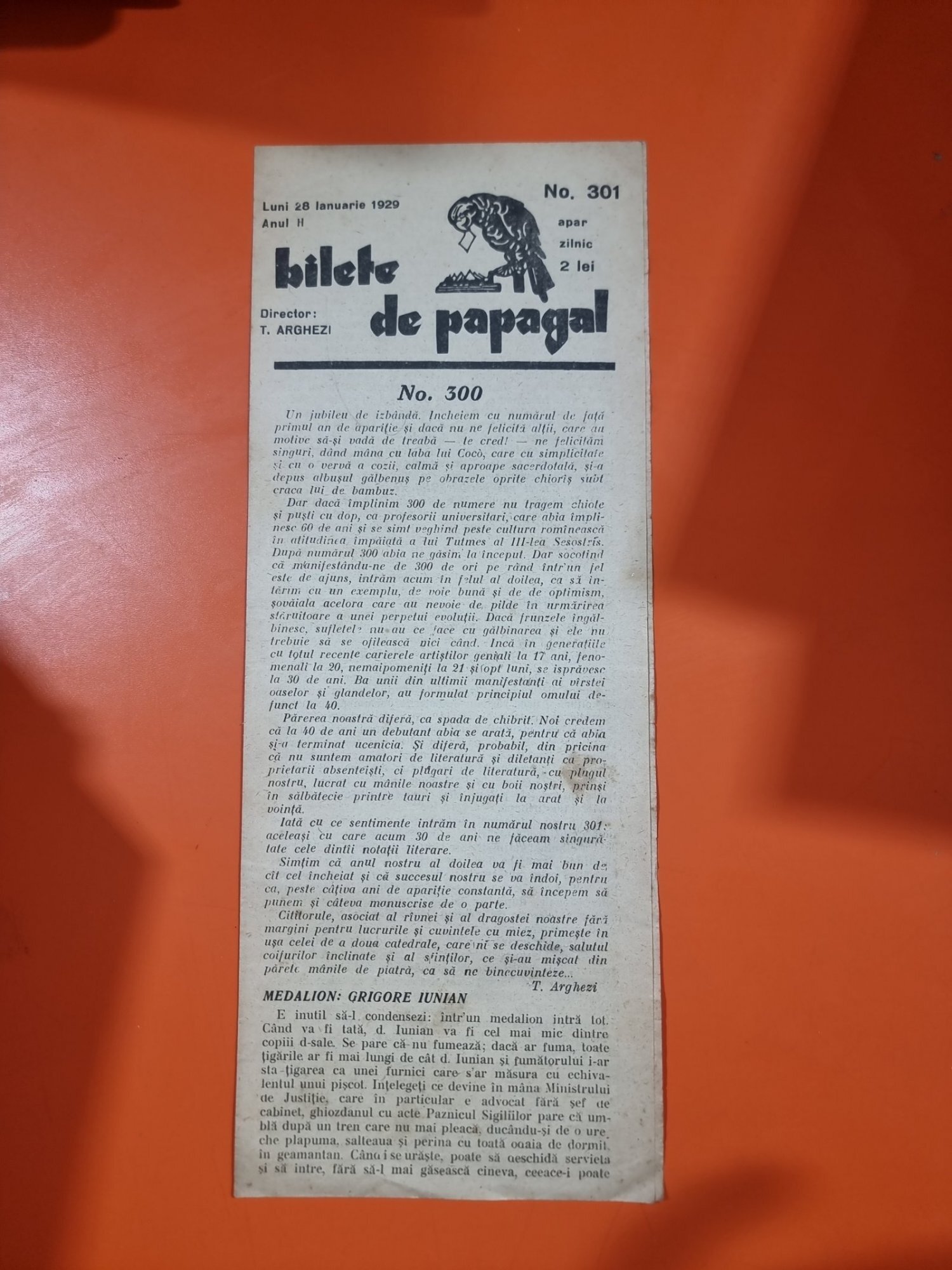 Bilete de papagal - no 301 / 28 ianuarie 1929
