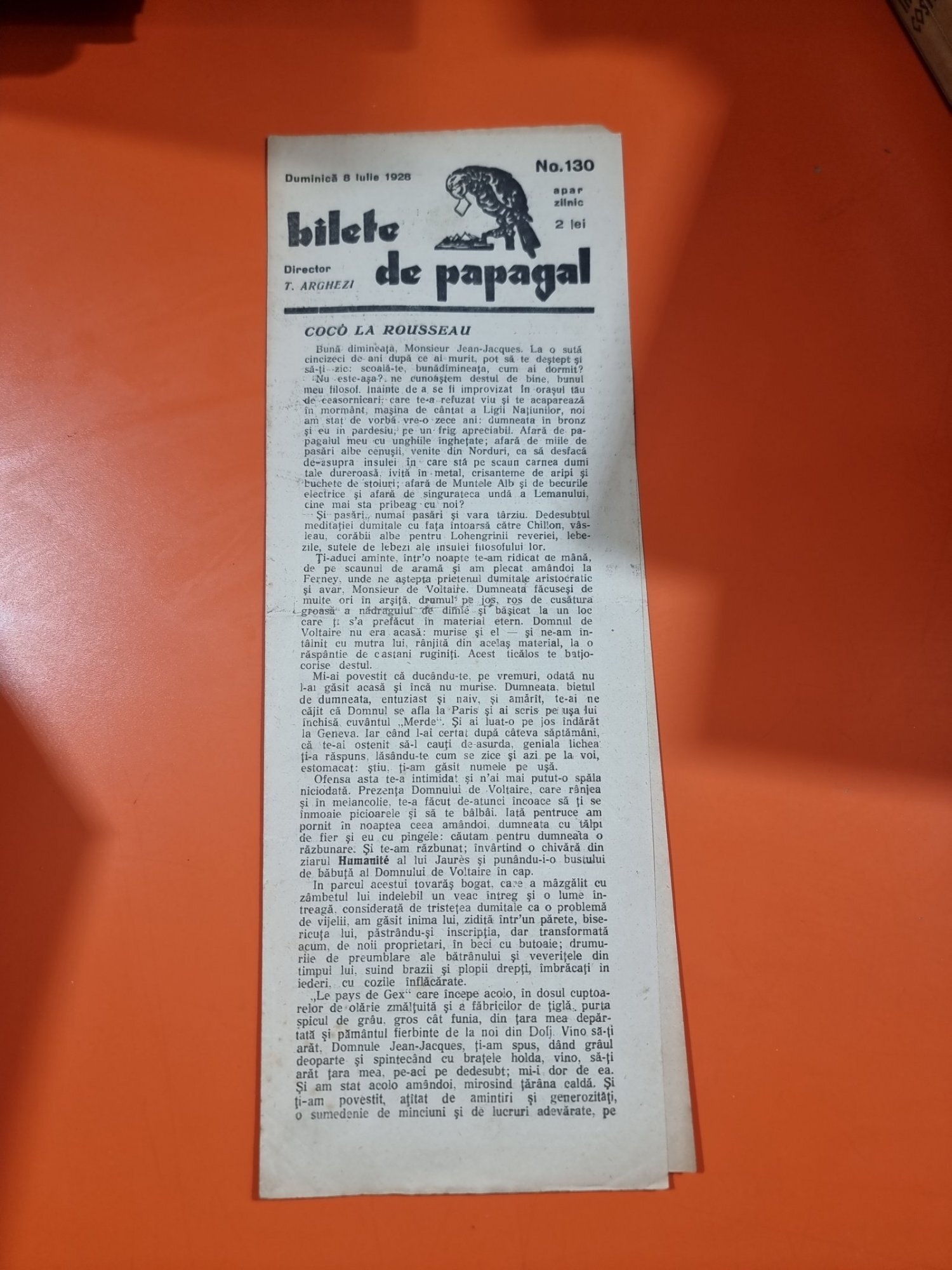 Bilete de papagal - no 130 / 8 iulie 1928