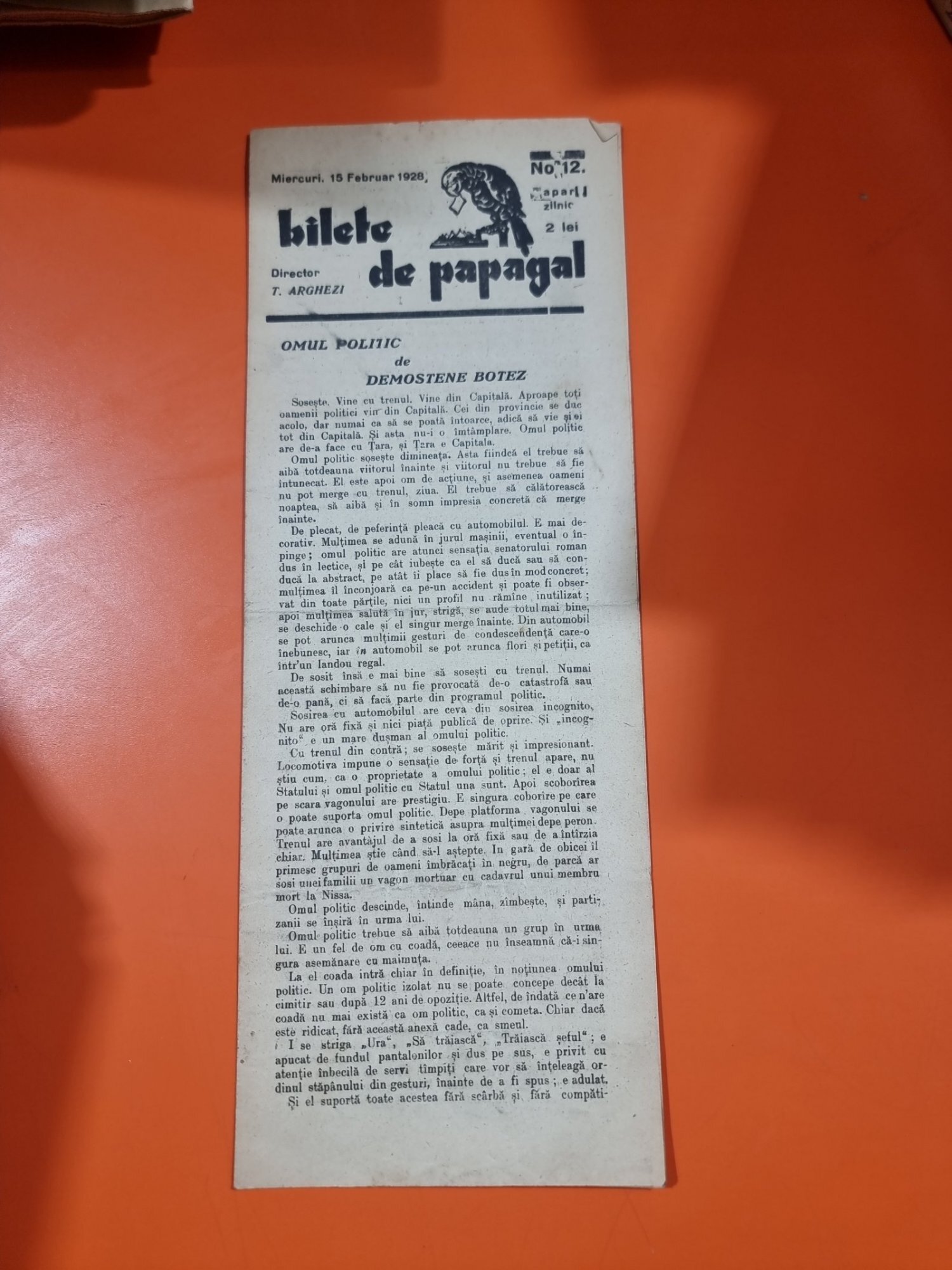 Bilete de papagal - no 12 / 15 februarie 1928