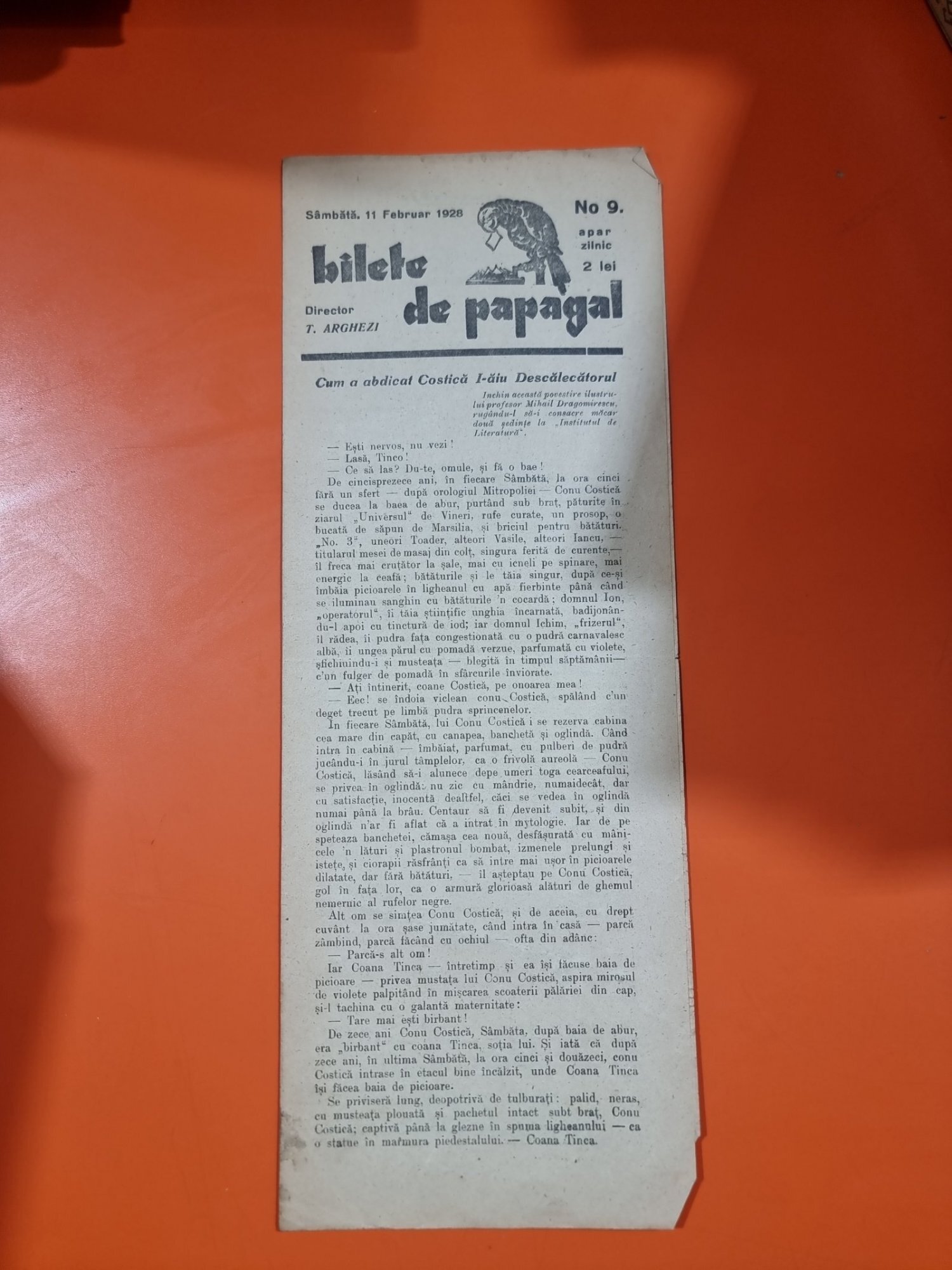 Bilete de papagal - no 9 / 11 februarie 1928