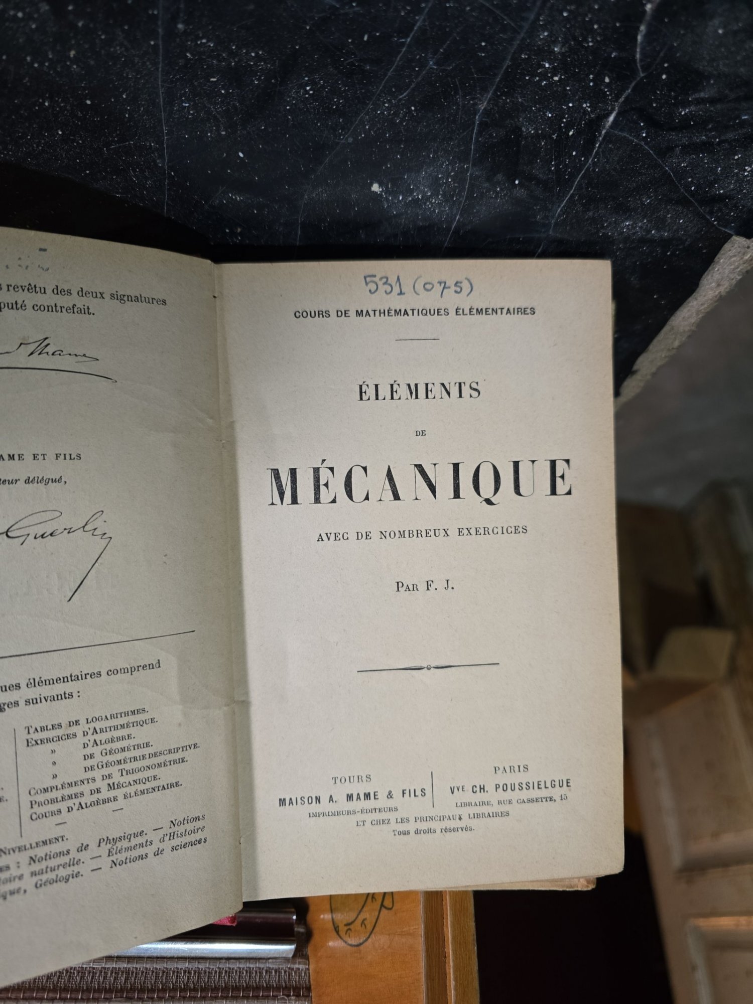 Éléments de Mécanique - F. J.