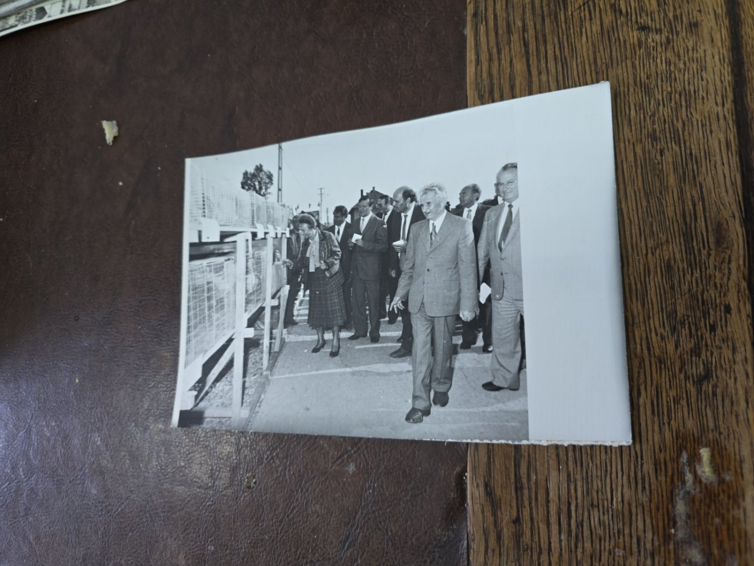 Nicolae Ceausescu impreuna cu Elena Ceausescu vizita la gradina zoologica , fotografie alb/negru
