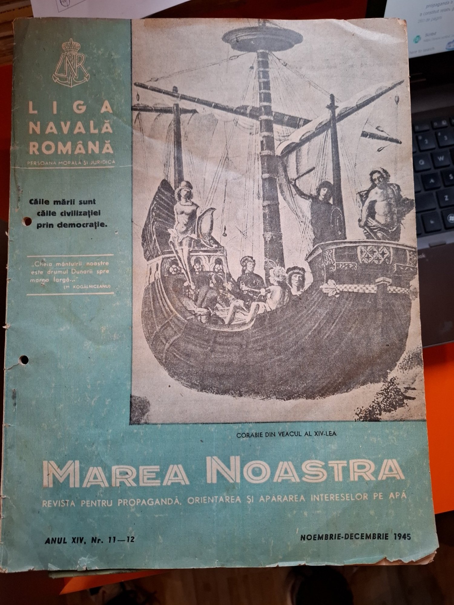 Marea Noastra Revista ligii navale romane Anul XIV Nr.11-12 - Noiembrie-Decembrie 1945