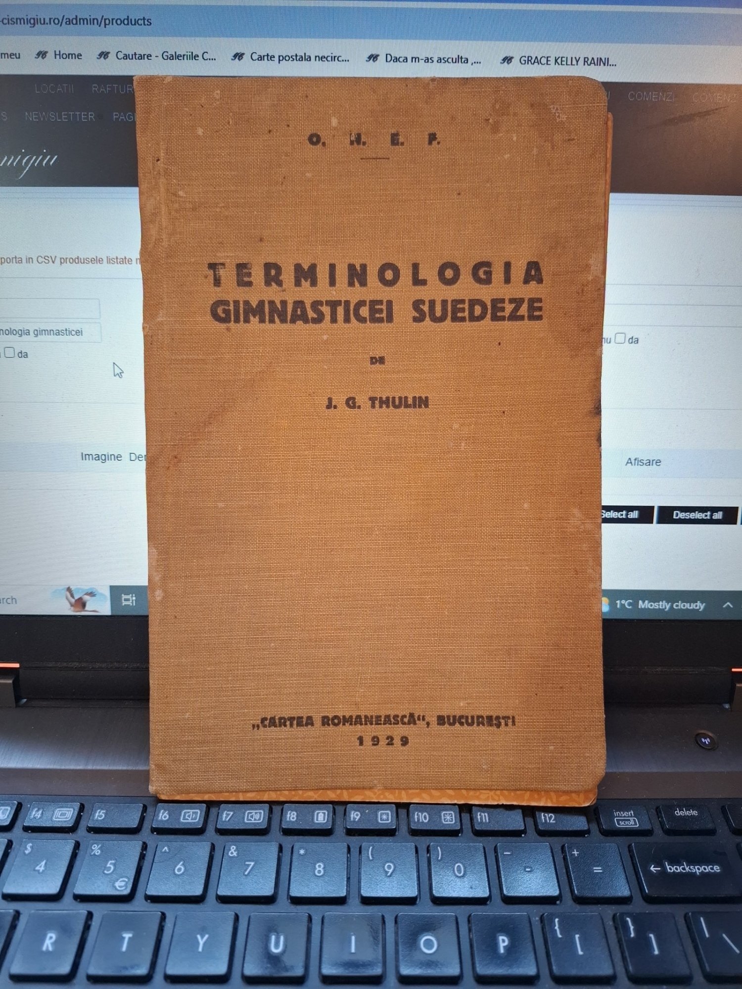 Terminologia gimnasticii suedeze - J. G. Thulin