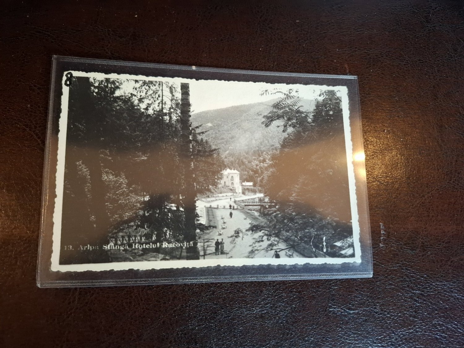 Carte postala Slanic Moldova , Aripa stanga hotel Racovita , anul 1937 - (necirculata)