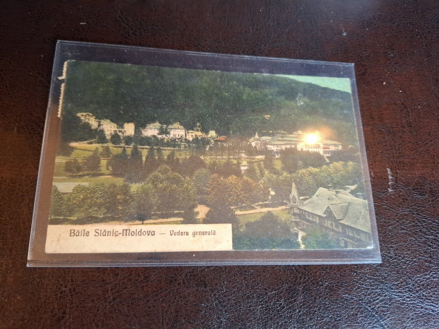 Carte postala Baile Slanic Moldova , vedere generala , anul 1928  - (circulata)