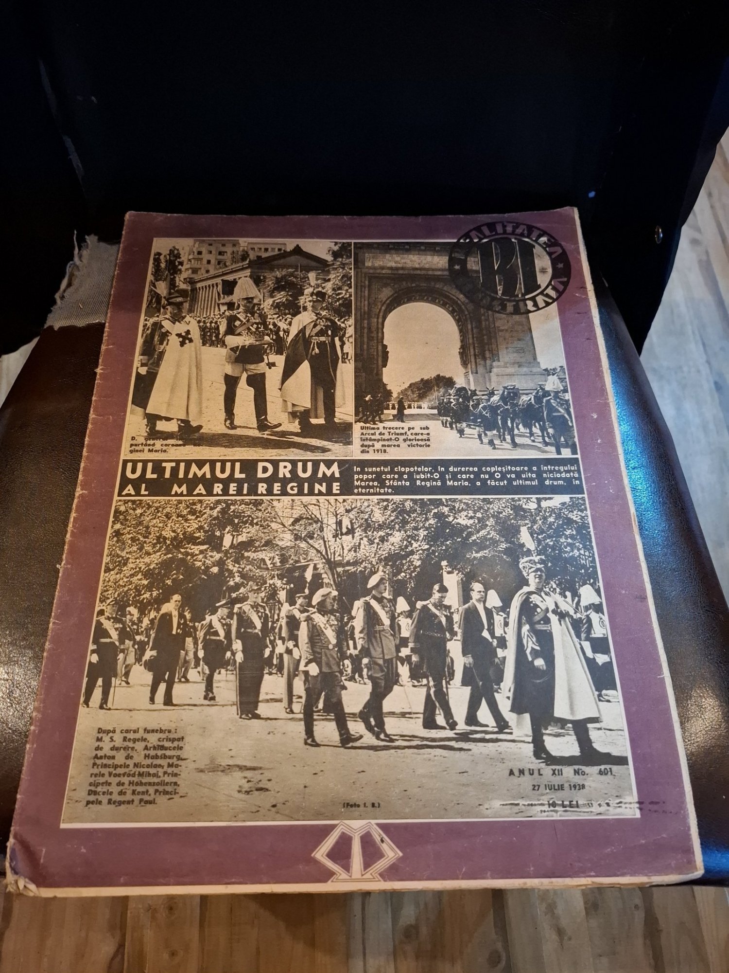 Realitatea Ilustrata Anul XII nr.601, 27 Iulie 1938 , Ultimul drum al Marei Regine