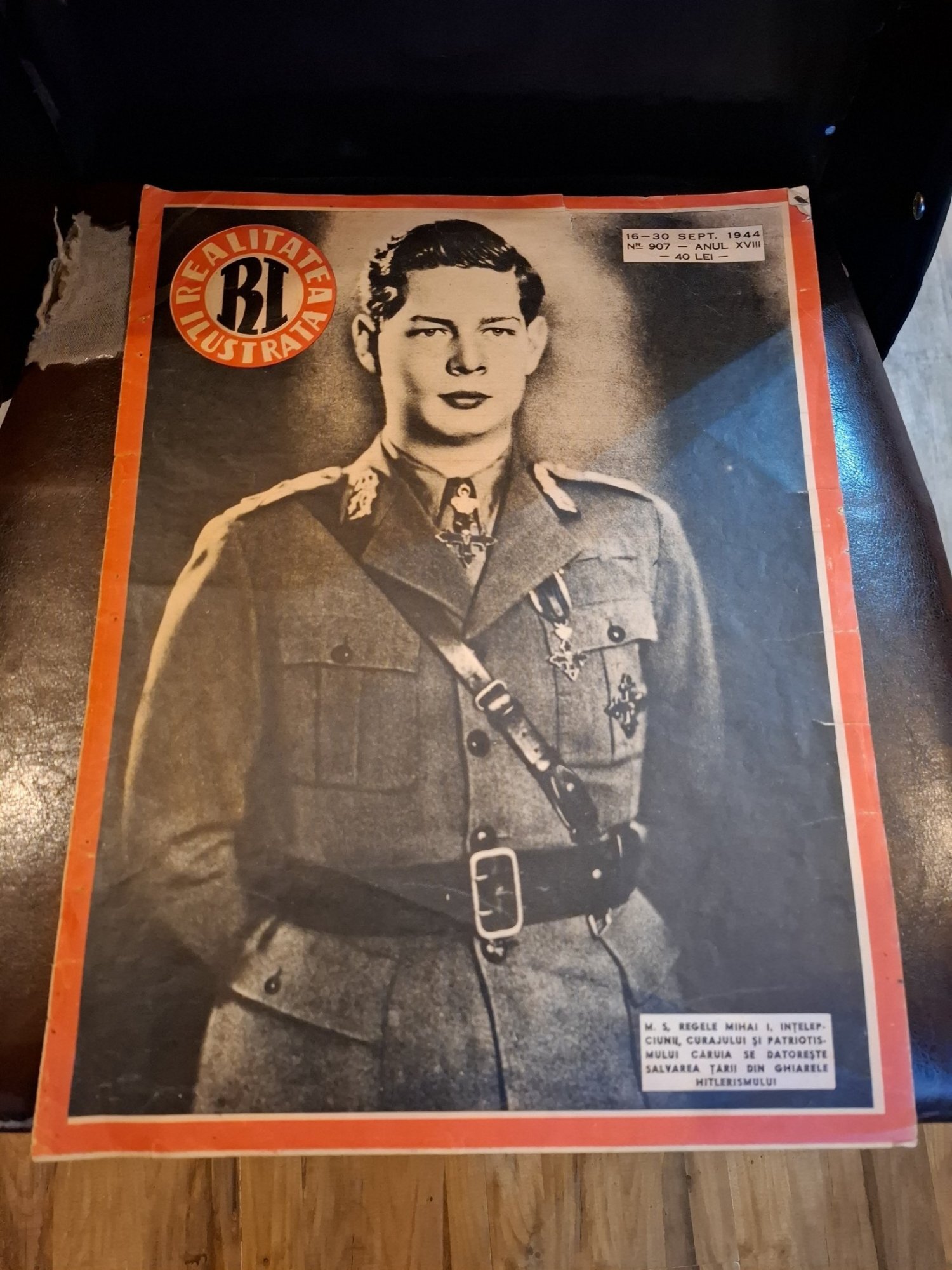 Realitatea ilustrată Nr.907 Anul XVIII , 16-30 Septembrie 1944 - pe coperta M.S. Regele Mihai I