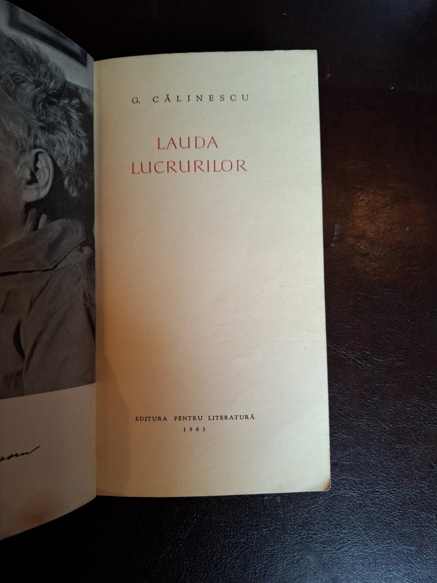 Lauda lucrurilor (cu dedicatia autorului catre Magda Marinescu) - G. Călinescu